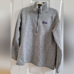 NWOT Patagonia Heathered Gray Better Sweater 1/4 Zip Fleece Pullover